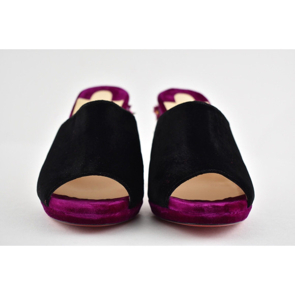 Christian Louboutin Donaflor 100 Black Velvet Figue Sandal Mule Heel Pump 36 - Picture 6 of 12